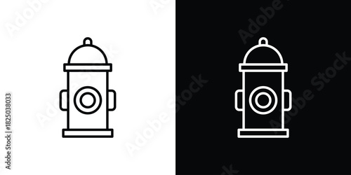 Fire hydrant icons big set. A collection of simple black symbols