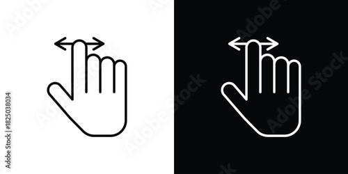 Finger control icons big set. A collection of simple black symbols
