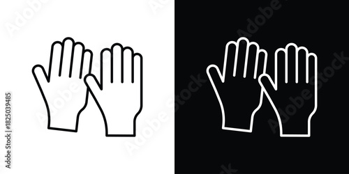 Gloves icons big set. A collection of simple black symbols