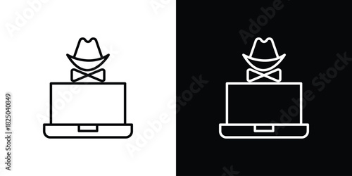 Hacker icons big set. A collection of simple black symbols