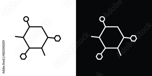 Hormones icons big set. A collection of simple black symbols