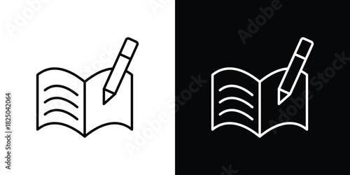 Homework icons big set. A collection of simple black symbols