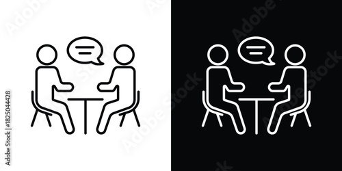 Job interview icons big set. A collection of simple black symbols