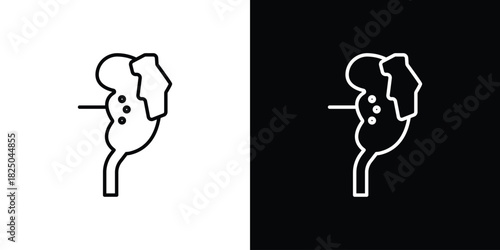 Kidney disease icons big set. A collection of simple black symbols
