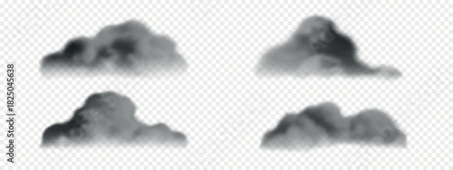 Dark gray realistic clouds.