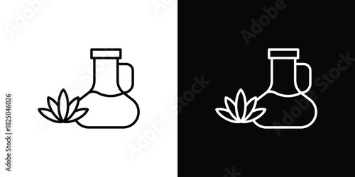 Massage oil icons big set. A collection of simple black symbols