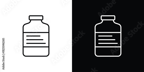 Medicine bottle icons big set. A collection of simple black symbols