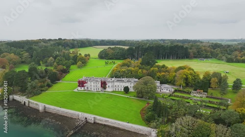Wallpaper Mural Autumn over Plas Newydd House from a drone, Gardens and Parkland, Llanfairpwllgwyngyll, Anglesey, Wales, UK Torontodigital.ca
