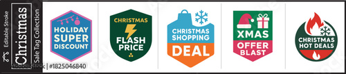 Boost holiday sales with vibrant Christmas deal tag collection, perfect for promotions, discounts, and attracting customers for a festive shopping spree now
