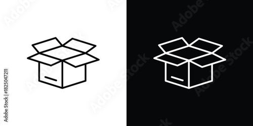 Open box icons big set. A collection of simple black symbols