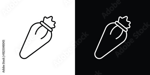 Pastry bag icons big set. A collection of simple black symbols