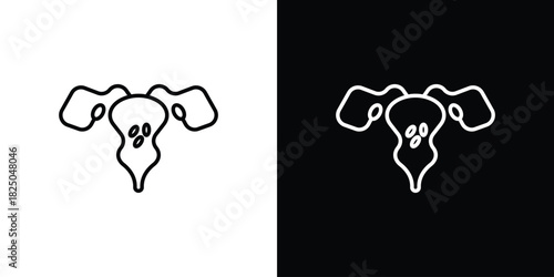 Pelvic inflammatory disease icons big set. A collection of simple black symbols