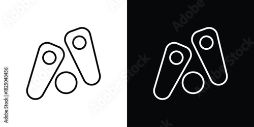 Pinball icons big set. A collection of simple black symbols