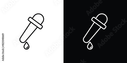 Pipette icons big set. A collection of simple black symbols