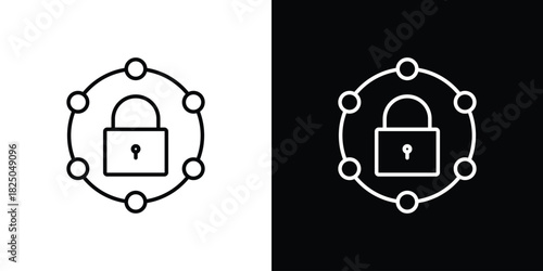 Private network icons big set. A collection of simple black symbols