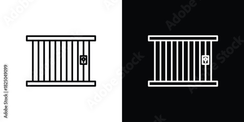Prison icons big set. A collection of simple black symbols