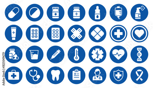 Collection of Medical Icons for Healthcare and Medicine Illustrations