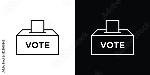 Referendum icons big set. A collection of simple black symbols