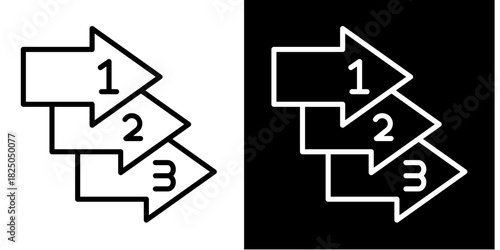 Process Steps  Icon Set White Mix Style Collection