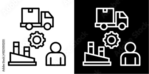 Logistics And Distribution  Icon Set White Mix Style Collection