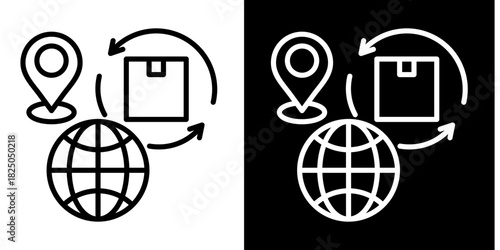 Worldwide Shipping  Icon Set White Mix Style Collection
