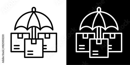 Cargo Insurance  Icon Set White Mix Style Collection