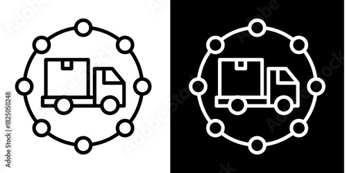 Logistics Network  Icon Set White Mix Style Collection