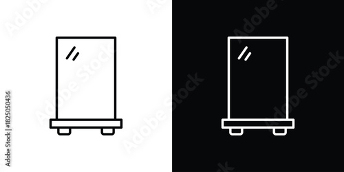 Roll up banners icons big set. A collection of simple black symbols