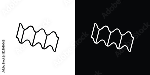 Roof tile icons big set. A collection of simple black symbols
