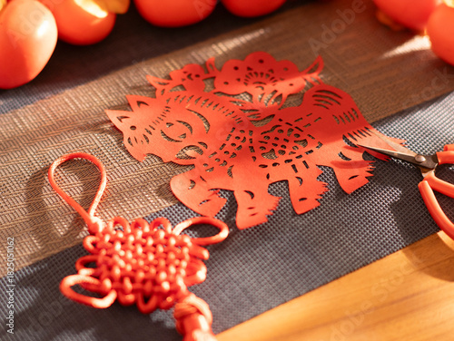 Spring Festival Year of the Horse paper cutting window decorations red paper