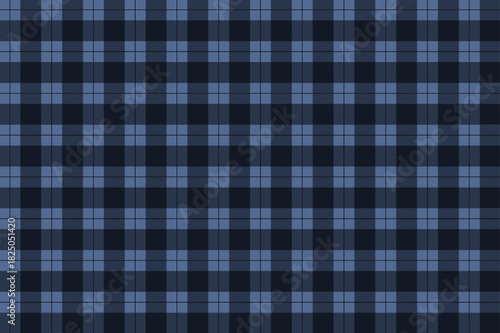 Midnight blue tartan plaid seamless pattern background. Plaid checkered fabric texture background for textile and fashion design