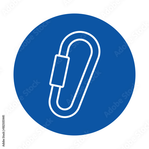Simple Blue Circle Design with a Minimalist White Paperclip Icon