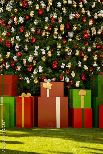 Christmas tree with gift boxes