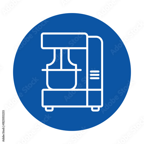 Modern Electric Mixer Icon on Blue Background for Baking and Cooking Tasks
