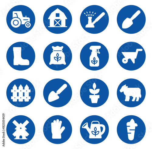 Farm and Gardening Icons Collection for Agricultural Projects and Designs