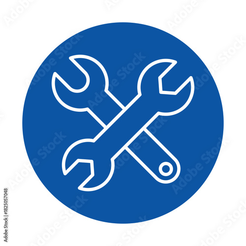 Simple Icon of Crossed Wrenches in Circle Ideal for Repair and Maintenance Graphics