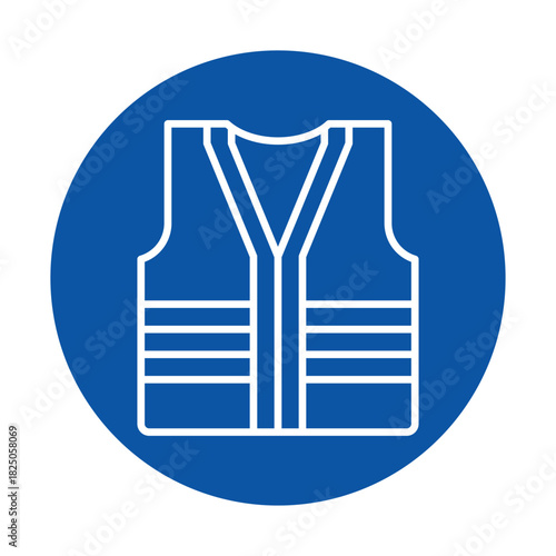 Outline of a Safety Vest Design on a Blue Background for Work Safety