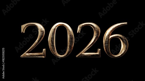 Golden numbers 2026 shining against a black background representing the upcoming year and new opportunities ahead