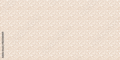 Beige ornate floral damask pattern background 