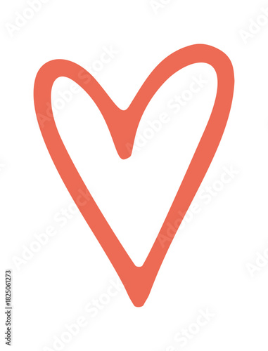 heart hand drawn doodle. Vector doodle illustration icon isolated on white bg