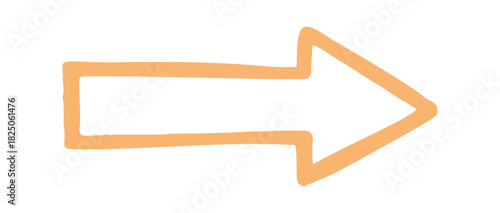direction arrow hand drawn doodle. Vector doodle illustration icon isolated on white bg