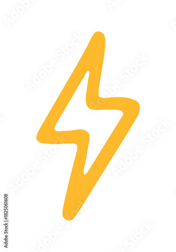 lightning doodle icon. Vector doodle illustration icon isolated on white bg