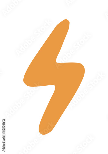 lightning hand drawn doodle. Vector doodle illustration icon isolated on white bg