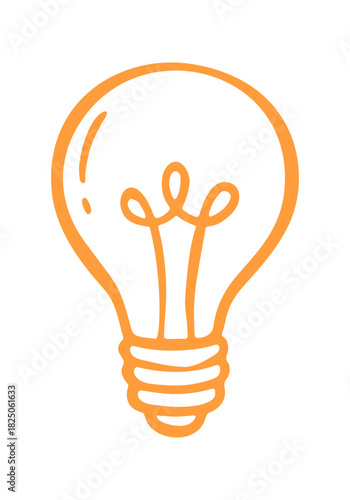 light bulb doodle icon. Vector doodle illustration icon isolated on white bg