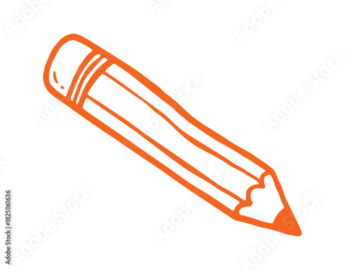 pencil hand drawn doodle. Vector doodle illustration icon isolated on white bg