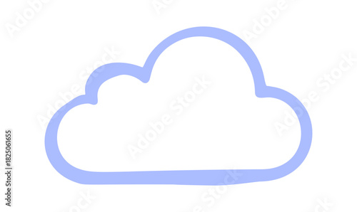 cloud hand drawn doodle. Vector doodle illustration icon isolated on white bg