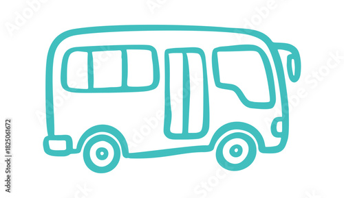 bus doodle icon. Vector doodle illustration icon isolated on white bg