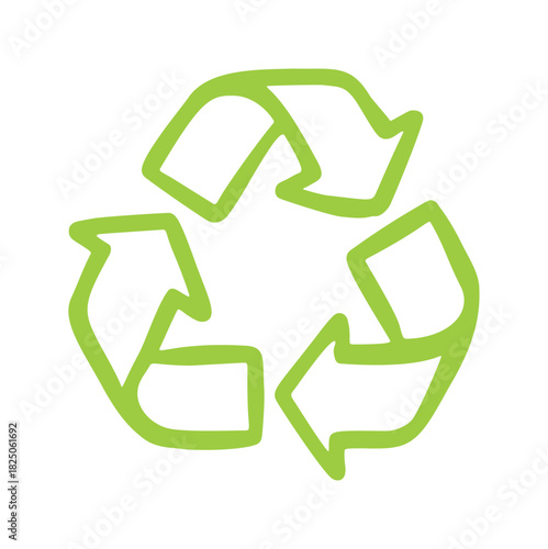 recycling doodle icon. Vector doodle illustration icon isolated on white bg