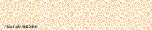 Orange floral pattern on white background 