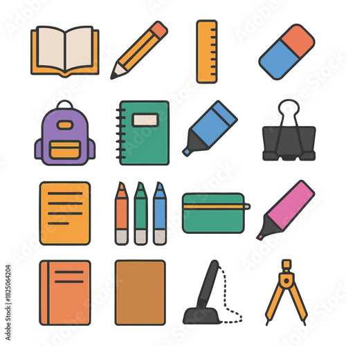 School Supplies Collection: A curated collection of essential school supplies, including books, pencils, and other indispensable items for academic success.